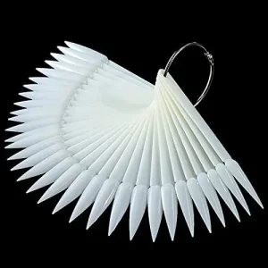 Factory 40 Tips Nail Tips Color Chart Natural Clear White Black Stiletto Full Cover for Gel Polish Practice Display With Ring