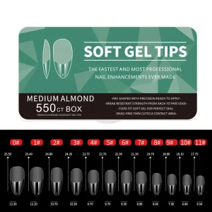 Factory 550pcs Box Soft Gel Nail Tips Traceless Extra Short Almond Ballet Nail Tip Square Acrylic Nails Matte Press on Nail