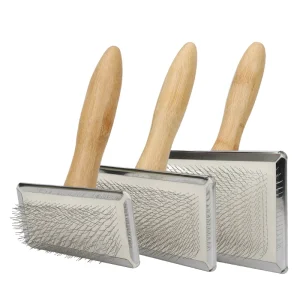 Factory Custom Logo Stainless Steel Cat Pin Brush Long Hair Dog Grooming Slicker Brush For Pets