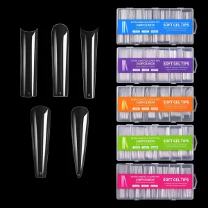 Factory Custom Soft Gel Nail Extension Tips Seamless Faux Ongles Duck Nail Tips Nail Tips Non C Curve