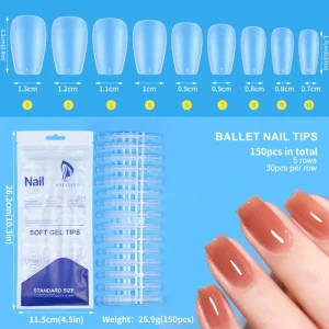 Factory Direct 120pcs Full Cover Press on Manicure Nail Tips Semi Matte Soft Gel Acrylic Talon ABS Stiletto and Coffin Patterns