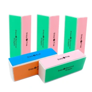 Factory Direct Colorful Nail File Buffering Grinding Polishing Block 4 Sided Pedicure Treatment Sponge EVA Material Nail Care