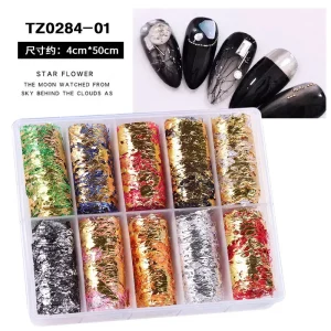 Factory Direct Gold Silver Foil Nail Transfer Stickers Starry Sky Nail Decals