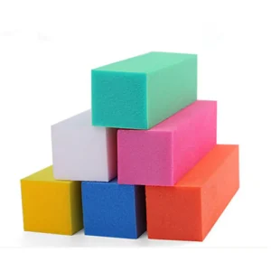 Factory Direct Nail Polisher Buffer 100 180 Emery Sponge Double Sided Square Block Shape Nail Art Straight Pattern Beauty Tool