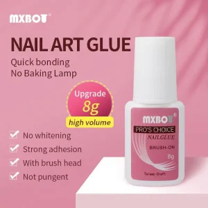 Factory Direct Sales Liquid Clear Nail Art Glue with Brush 8g Does Not Turn White Does Not Hurt Nails