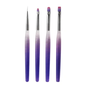 Factory Direct Violet Gradient Nail Art Pen Four Set Acrylic Rod Painting Phototherapy Gel Nail Brush for Constructing