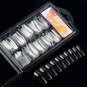 Factory Directly 100pcs Box Natural Transparent Seamless Nails Full Coverage False Nails Tips Nail Art Tools