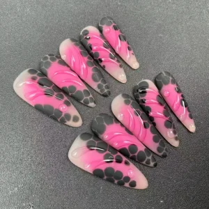 Factory Handmade High Quality Nail Long Tip Punk Style Models 3D Shape Reusable