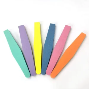 Factory High Quality Professional Double Pink Gray Sponge Sandpaper Nail File Buffer 100 180 Halfmoon Pattern Custom