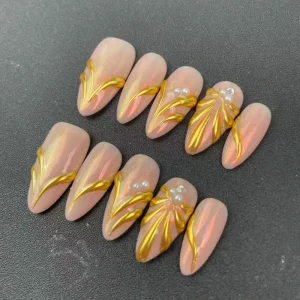 Factory High quality Handmade Press on Nails Almond Shape Hand painted 3D Styles Reusable