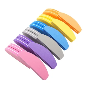 Factory Mini Nail Files Multicolor Sponge Nail Buffer 100 180 Half Moon Sandpaper Polisher Double Manicure Glitter Salon Nail