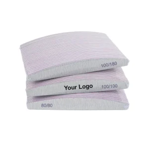 Factory Nail Files 100 180 Grit Half Moon Square Straight Zebra Nails Files Washable Sandpaper Manicure Pedicure Tools
