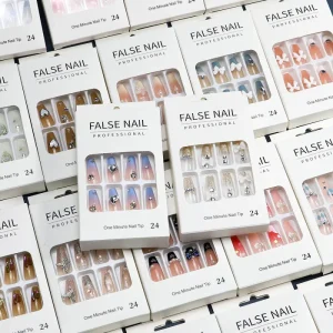 Factory New Arrival New Style French Style False Nails 24 Pieces Almond Design False Nails Press on Nails