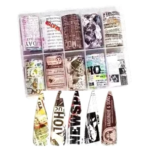 Factory Newspaper Pattern Type Transfer Foil Nail Foil for Nail Art Sticker Decoration