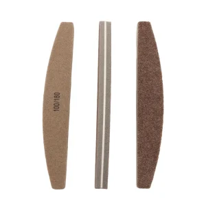 Factory OEM Logo Brown Nail Buffer Double Sided 100 150 180 240 Grit High Resilience Flexible Sponge Buffer