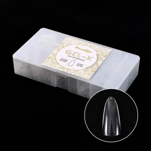 Factory OEM Private Label 750 Pcs 15 Sizes Natural Almond Long Full Cover Gel Nail Tips