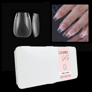 Factory Origin Strong No Trace Nail Tips Customized Logo Coffin Shape Design for Salon Nail Extension Finger