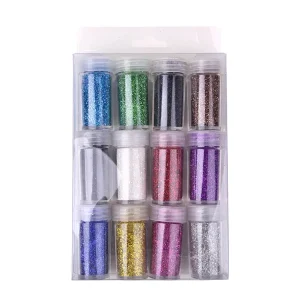 Factory Pet Glitter Powder Gold Flashing Powder Sequins DIY Handmade Painting Nail Art 10g Bottle 12 Colors Custom