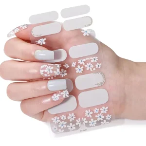 Factory Price Christmas Deco Daily Beauty Nail Sticker Almond Shape 16 Tips Nail Art Wrap Nail Art Strips