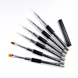 Factory Price Nail Art Brushes Diamond Handle Nail Brush Custom LOGO Nail Design Brush for Paint Drawing