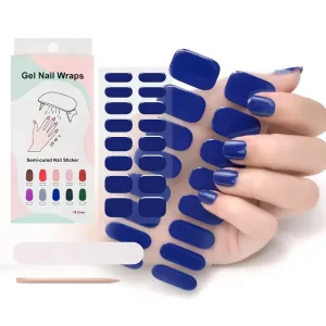 Factory Price Nail Stickers Strips Non toxic Gel Nail Polish Wraps Long Lasting Semi Cured Uv Gel Nail Wraps