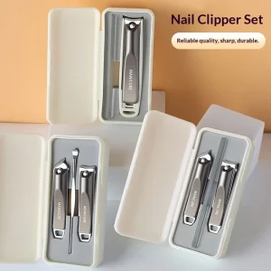 Factory Professional Luxurious Stainless Steel Nail Clipper Ultra Sharp Sturdy Pedicure Manicure 3 in 1 Nail File Gift Box Set