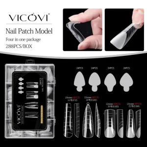 Factory Reusable Plastic Nail Form System Poly Quick Building Extension Mold Mixed Shapes False Nail Upper With Silicone Pad