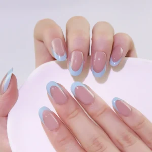 Factory Supplier Nail Tips French Design Press on Nails Short Oval Finger Application