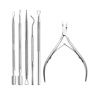Factory Supply Stainless Steel Cuticle Remover Cutter Cuticle Pusher Spoon Nail Cleaner Manicure and Pedicure Tools