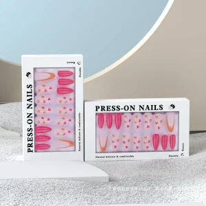 Factory Supply White Press on Nails Packaging Short Nail Boxes with Embossing and Matt Lamination for Press Ons