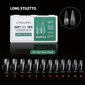 Factory Top Seller Full Cover Finger Nails Max Long Stiletto Soft Nail Tips