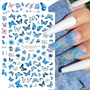 Factory Vendor Nail Accessories Girls 3D Luxury Butterfly Nail Art Stickers Decals for Nails