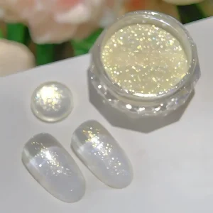 Fairy Blue Ice Transparent Nail Powder High Gloss Shining Crystal Aurora Pigment for DIY Manicure Nail Art Decoration Supplies