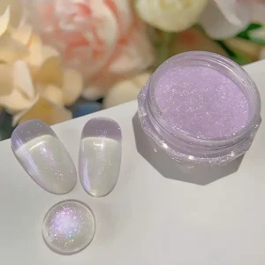 Fairy Shimmer Magic Mirror Nail Powder Ice Clear Highlight Crystal Glitter Pigment for Professional Salon DIY Manicure Supplies