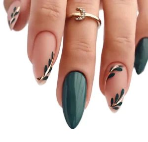 Fake Artificial Nail Almond Coffin Glitter Glue Press on Nails High Quality Almond Press Nail