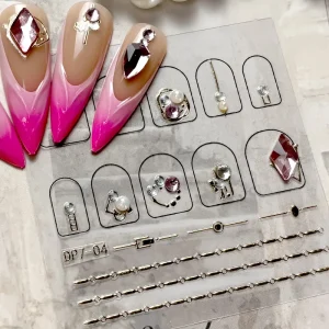 Fake Diamond 3D Self Adhesive Colorful Nail Decals & Gel Stickers Newest Trends Nail Art Design Supplies