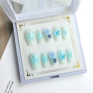 Fake Nail Handmade Artificial Fingernails Full Cover Short Tips Press on Nails