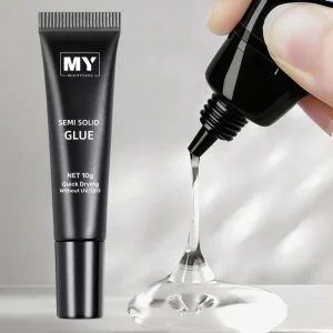 Fake Nails Air Dry Semi Solid Jelly Nail Glue and Click Pen Remover Debonder for Press on Nails