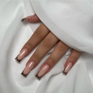False Artificial Fingernails Nails Square French Press on Nails