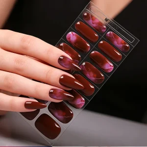 False Nail Salon Quality Waterproof Gel Nail Wraps Gel French Gel UV Nail Stickers