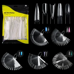 False Nail Tips Fan Shaped Acrylic Color Palette Card Display Practice Sticks Nail Swatches Nail Art Display Shelf Finger Design