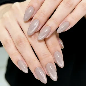 False Nails ABS Material Full Cover Design Almond Shape Medium Length Press On Nails Finger Pre-designed Nail