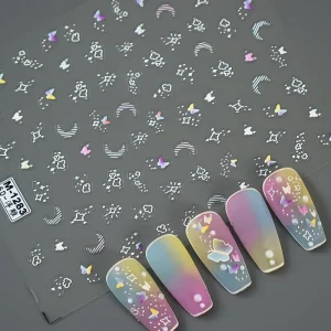 Fantasy Mini Star Moon Butterfly Nail Design Stickers Nail Stickers for Women Girls DIY Nail Decorations