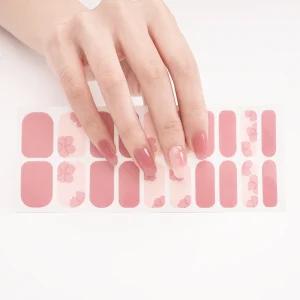 Fashion Designs Self Adhesive 2D Waterproof Huzi Nail Wraps Multi Color Heart Nail Strips