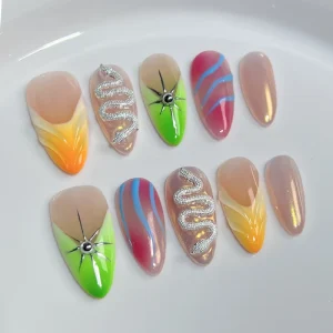 Fashion Handmade Almond Shaped Nail Tips