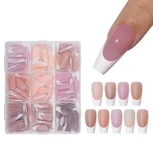 Fast Application Soft PMMA Strong Press On Nails Easy Use Nude Fake Color Stick On Nails Square Stiletto Designs Fingers Full
