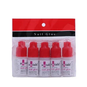 Fast Drying Beauty Cyanoacylate Brush on Nail Glue Super Sticky Professional False Tips Art Decoration Mini Nail Glue 5 Pcs bag