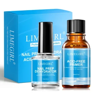 Fast Drying Nail Prep Set Acid Free Primer & Dehydrator HEMA Free Formula Long Lasting Hold & Nail Care