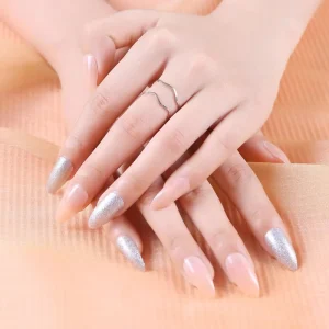 Fengshangmei Factory Price Stiletto False Nail Tips High Quality Press Shinning Artificial Nail Tips Full ABS Design Finger
