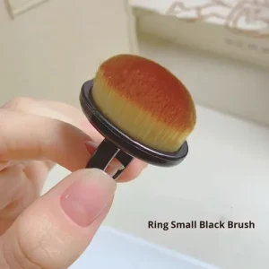 Fine Soft Bristle Nail Dust Sweeper Oval Nylon Finger Buckle Manicure Pre-Treatment Rear Edge Dust Brush